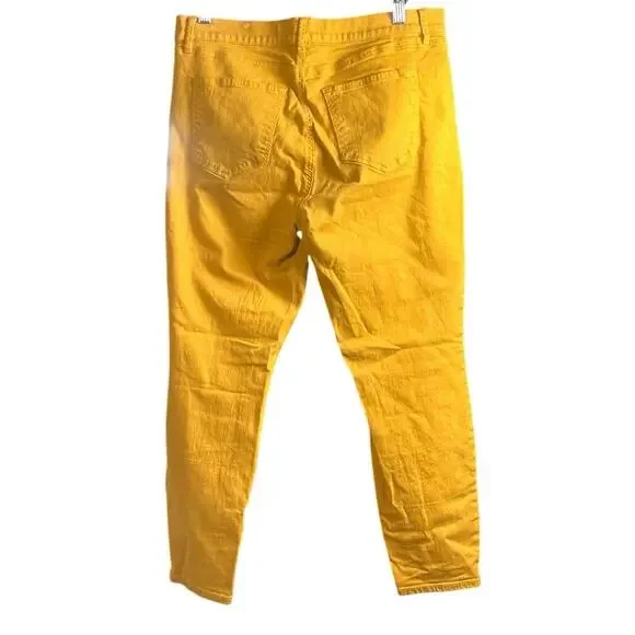 LOFT Modern Skinny Cropped Yellow Jeans Size 30 Women’s Stretch Denim - Picture 3 of 6